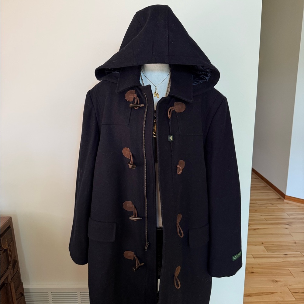NWT -Ralph Lauren navy coat with brown toggles - Picture 6 of 12